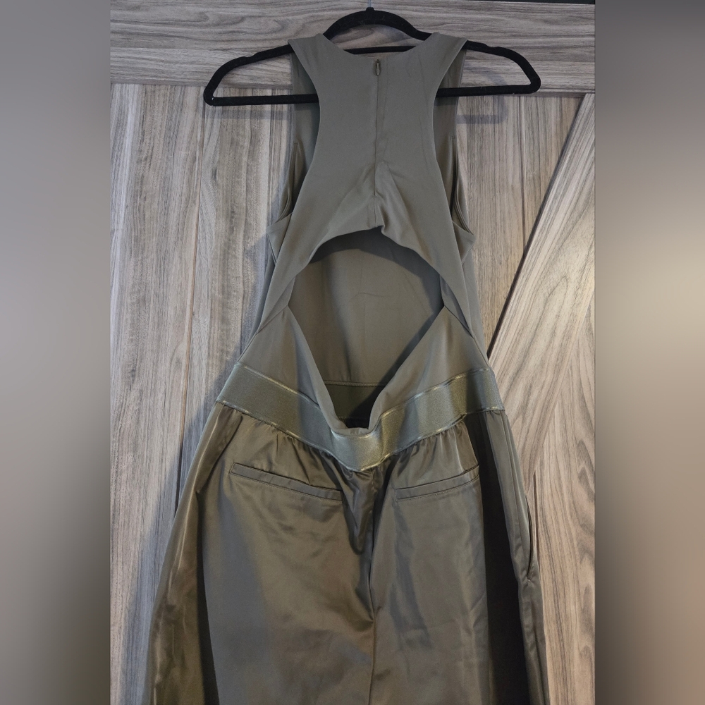 Victoria's Secret Olive Green Lux Glossy Sport Wide-Leg Jumpsuit - Picture 10 of 16